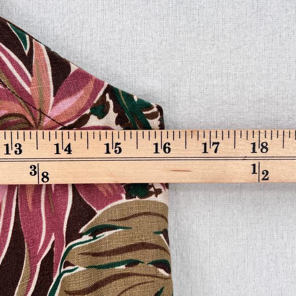 MADEWELL Goldie Linen Mini Dress Womens 2 Tropical Monstera Leaf Print Sumer - Picture 13 of 16